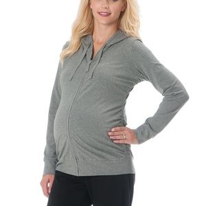 🤰🖤Fitted zip up maternity ruched hoodie